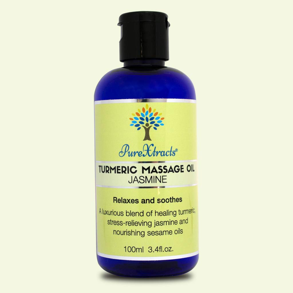 Turmeric Massage Oil with Jasmine- 100% Natural, Arthritis Relief, Great After Exercises, Relaxing, Anti-inflammatory, Smells Amazing - by PureXtracts
