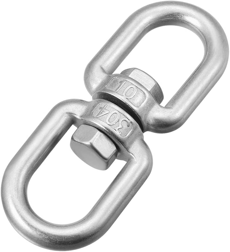 HOUSON M10 Stainless Steel Swivel, Hanging Chair Swivel 360° Swivel Hook Load Capacity up to 500 kg for Hammock Hanging Lounger, Swivel Grill, Sandbag, Hanging Swing M10