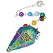 SUNYIK 7 Chakra Titanium Crystal Quartz Pendulum Healing Point Reiki Dowsing Divination Tool, Rainbow