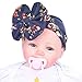 Anboo Flower Baby Infant Kids Girls Bowknot Hairband Turban Bowknot Headwrap Hairband (Navy)
