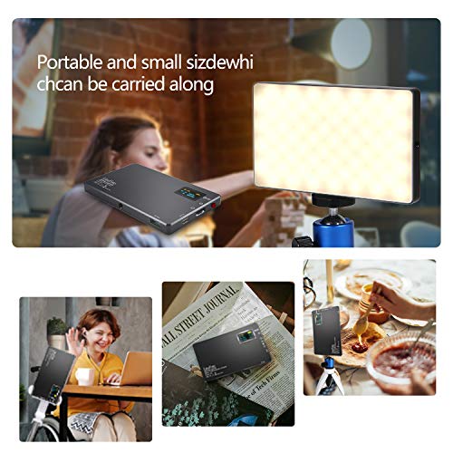 LED Video Light LituFoto N126 Photography Light Camera Light 126pcs Bi-Color Beads OLED Display Screen with Built-in Lithium Battery for Video Shooting on Cameras and Smartphones