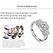 FENDINA Womens Wedding Engagement Rings Triple CZ Crystal Promise Rings for Her - 18K Rose Gold Plated & Created Emerald Cut Stone