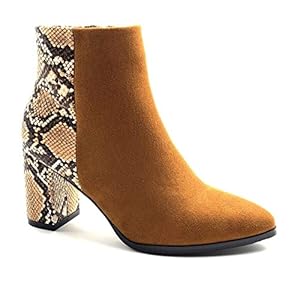 51SzXraEN6L. SS300 Angkorly - Zapatillas Moda Botines Botas Biker - Moto Elegante Glam Rock Mujer Efecto Piel de Serpiente pitón Tacón… 51SzXraEN6L. SS300