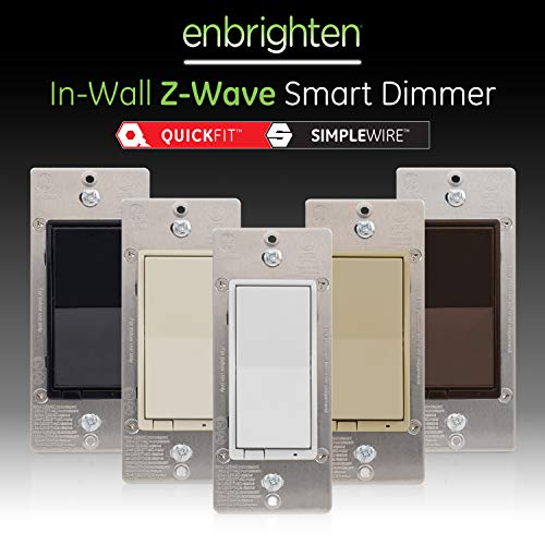 GE Enbrighten Z-Wave Plus Smart Light Dimmer with QuickFit and SimpleWire, Works with Alexa, Google Assistant, SmartThings, Wink, Zwave Hub Required, Repeater/Range Extender, 3-Way Compatible, 46203