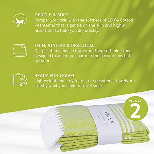 2Pack Turkish Style Luxury Beach Towels, FastDrying Turkish Cotton