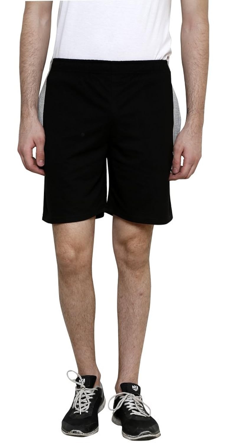 syda mens black cotton shorts