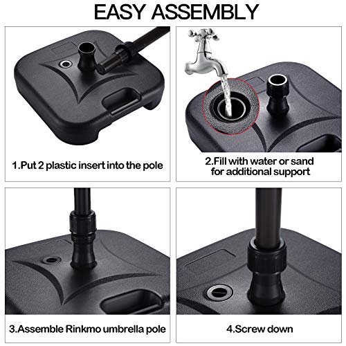 RINKMO Patio Umbrella Base Stand Heavy, 53lbs Umbrella Base, Water
