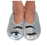 Snoozies Womens Eye Candy Bling Slipper Socks