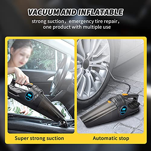 Car Vacuum Cleaner Tire Inflator 4in1 Handheld Vacuum 6000PA Powerful