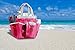 Handy Laundry Masirs Mesh Shower Caddy - 7 Pocket Portable Bathroom Organizer Tote for Travel, Gym & Dorm - Collapsible Small Shower Caddy Bag to Hold Toiletries & Essentials (Pink)