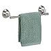 InterDesign Forma Power Lock Max Suction Wash Cloth Bar for Bathroom Shower - Clear/Brushed Stainless Steel