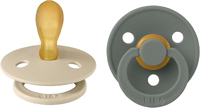 BIBS Colour Dummy 6-18 Months 2-Pack Symmetrical Teat Vanilla Pine