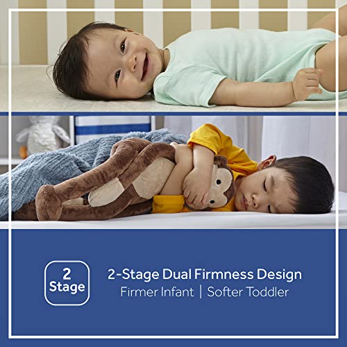 Sealy Baby Firm Rest 2Stage Antibacterial Waterproof Baby Crib Mattress and Toddler Bed