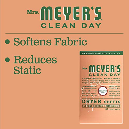 Mrs. Meyer’s Clean Day Dryer Sheets, Geranium Scent, 80 count - Thumbnail 5