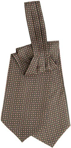 Elizabetta Men's Handmade Italian Silk Ascot Cravat Neck Tie, Hunter Green Print