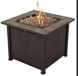 Best Top Selling Propane Gas Fire Pit Table With Cover Lid Patio Deck Porch Pool Outdoor Heater- Beautiful UV Resistant Finish- Powerful Heating 50,000 BTU Contemporary Lovely Beautiful