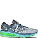 Saucony Women's Triumph ISO 2 Running Shoe, Grey/Blue/Slime, 9.5 M US