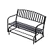 Outsunny Outdoor Glider Bench, Glider Bench for Outside Patio with Armrests, Slatted Seat & Backrest, Loveseat with Power Coated Steel Frame, Black