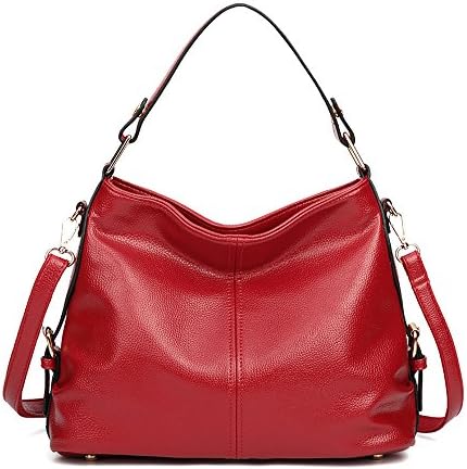 Women Handbag Purse Shoulder Bag Top Handle PU Leather Bags By Celsino (Red)