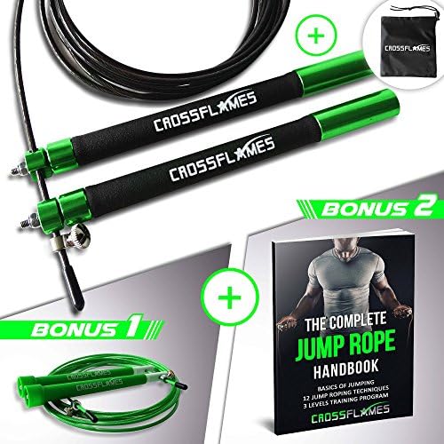 2 Amazing Speed Ropes; Ajustable Jump Rope with Ball Bearing, Perfect for Crossfit, Endurance Training, Martial Arts or Boxing