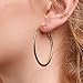 50mm Basketball Flattened Hoop Earrings 14K Gold For Girls Womens Nice Gift (gold)