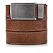 SlideBelts Men's Top Grain Leather Ratchet Belt - Walnut with Graphite Buckle
