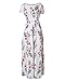 VOKY Women's Short Sleeve Printing Dress Round Neck Boho Plus Size Long Maxi Dress for Beach Party