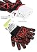 Fire Resistant Gloves Fire Pit 932°F Heat Resistant - BBQ Gloves for Barbecue Kitchen Outodor Cooking Baking Fireplace Accessories with 2 Free Mini Oven Mitts (One Size, Black/Red)