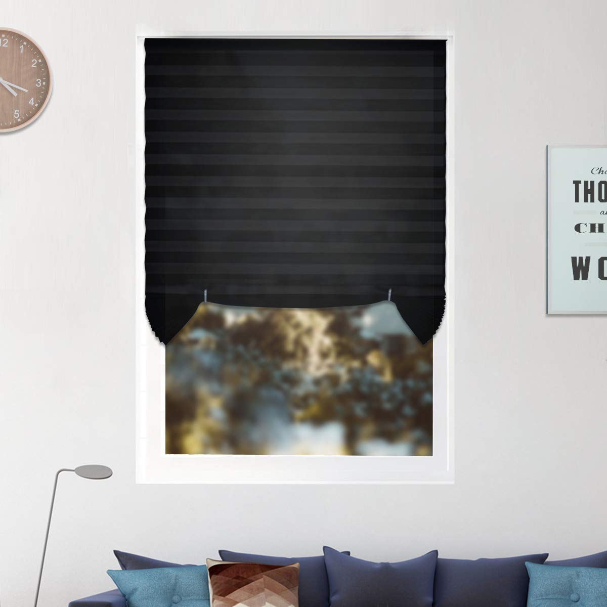 3 Pack Temporary Window Shades Cordless Blinds Light