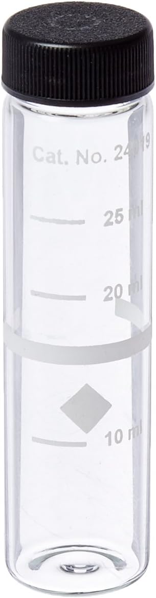Hach 2401906 Glass sample cell, 25 mm round, 10-20-25 mL marks, (Pack of 6)