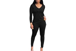 PINSV Women's Tracksuits 2 Piece Outfits Sweatsuits Long Sleeve Top Jogger Legging Pants Sets
