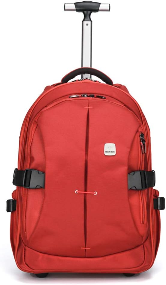 19 inches Waterproof Wheeled Rolling Backpack for Girls and Boys School Laptop Books Bag, Orange