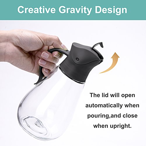 Oil Dispenser Bottle, Cooking Container Bottle Glass Olive Oil Dispenser Non-Drip Kitchen Vinegar Barbecue Marinade Dispenser Bottle With Non-Slip Handle for Kitchen - Thumbnail 4