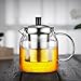 WarmCrystal, Glass Tea Kettle, Stainless Steel Infuser and Removable Filter Spout to Seperate Tea and Water(22 oz)