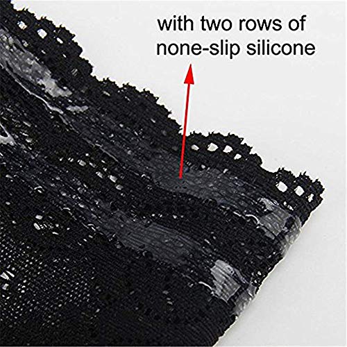 VIEEL Womens Lace Non-Slip Concealed Thigh Holster Thigh Garter with Purse Phone Security Pockets (Black-M)