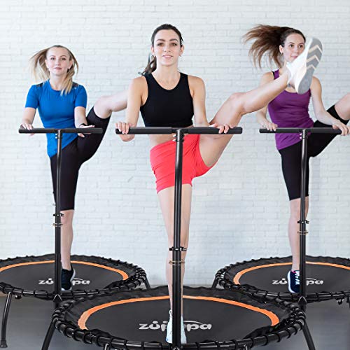 Zupapa Rebounder Mini Trampoline with Handle bar Silent Personal