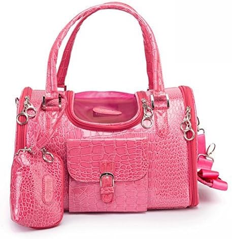 BETOP HOUSE Fashion Dog Carrier PU Leather Dog Handbag Dog Purse Cat Tote Bag Pet Cat Dog Hiking Bag