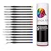 Lunae Arts Miniature Fine Detail 15pc Paint Brush Set Elite Micro Series VI – No Fatigue Triangle Handle, Color Coordinated Tips - Acrylic, Watercolor, Oil, Paint by Numbers Artist Brushes
