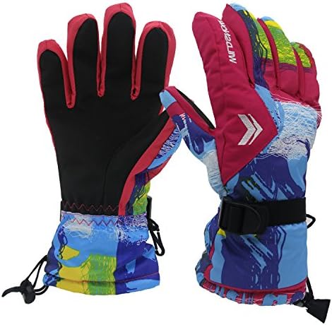 Snow Ski Gloves,Waterproof &amp; Windproof Winter Gloves with Adjustable Cuffs - Warmest Snowboard,Skiing,Motorcycle,Hiking Gloves For Men ,Women Outdoor sports(Rose)