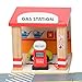 Wooden Toy Car Garage Playset for Toddlers w Car Wash & Gas Station - 7 Cars and 5 Road Pieces Included
