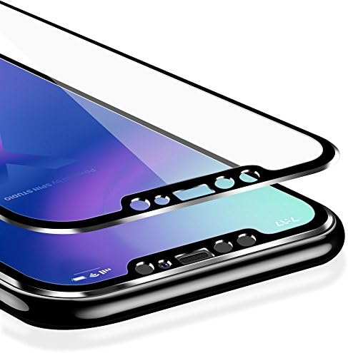 iPhone X Screen Protector, VIUME 9H Hardness Full Coverage iPhone X/iPhone 10 Tempered Glass Screen Protector 3D Metal Edge Film (Black)
