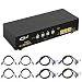 CKL HDMI KVM Switch 4 Port Dual Monitor Extended Display, USB KVM Switch HDMI 4 in 2 Out with Audio Microphone Output and USB 2.0 Hub, PC Monitor Keyboard Mouse Switcher 4K@30MHz CKL-942HUA