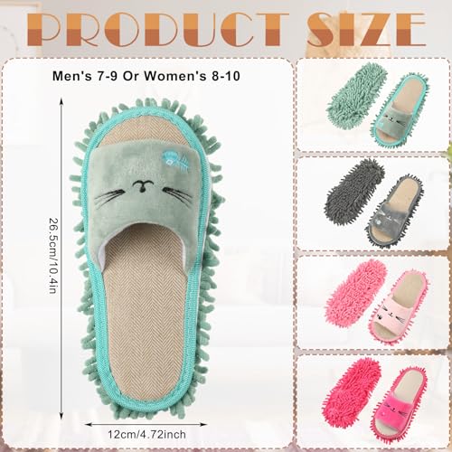 Wesiti 4 Pairs Microfiber Mop Slippers for Floor Cleaning photo 8