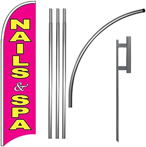 Nails & SPA - Windless Feather Swooper Flag Banner Sign Kit pb-h