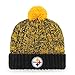 OTS NFL Pittsburgh Steelers Women's Brilyn Cuff Knit Cap with Pom, Team Color, Women's