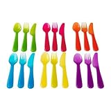 Ikea Kalas 901.929.62 18-Piece BPA-Free Flatware Set, Multicolored (2, DESIGN 1)