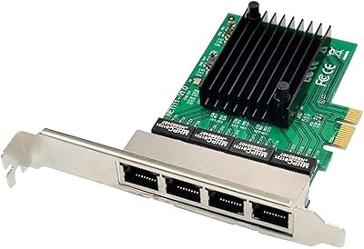 Peowuieu 4 Port Gigabit Ethernet NIC PCI-E X1 Server Network Card Adapter ROS