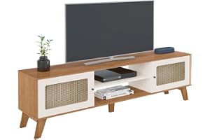 Artely Rack Charlotte para Tv até 75" com 2 Portas, Cinamomo/Off White