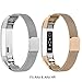 AIUNIT Fitbit Alta Bands, Alta HR Milanese Loop Stainless Steel Metal Replacement Accessories Wristband Strap with Magnet Lock for Fitbit Alta HR and Fitbit Alta - 2pack Silver+Rose Gold (No Tracker)