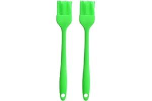 JYYHSF Silicone brush, Oil Brush for BBQ Kitchen Cooking Baking and Grilling (2 PCS,green)